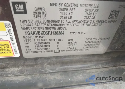 2015 Buick Enclave Leather from USA, damaged, VIN 5GAKVBKD5FJ138384